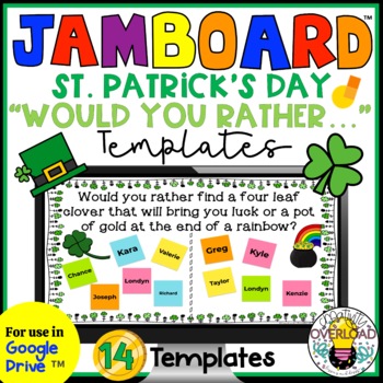 Preview of Jamboard Templates: 14 St. Patrick's Day "Would You Rather"/Google