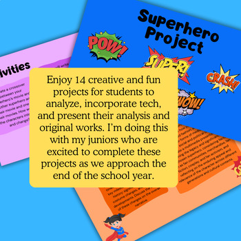 Preview of 14 Superhero Projects for Individuals, Pairs, and Groups - Creative & Fun