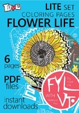 6 coloring pages Flower Life. Printable PDF file.