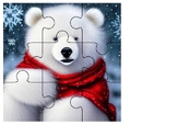 14-page WINTER PUZZLE SET (7 puzzles - polar bear deer cat dog)