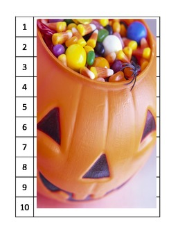 Preview of 14 puzzles ESL skip counting pumpkins scarecrow Halloween center COMMON CORE