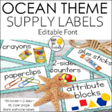 140 Classroom Supply Labels: Cool Blues and Greens Ocean T