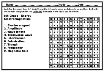 Preview of 140+ Middle School Science Vocabulary Word Search Worksheets Bundle, Sub Plans