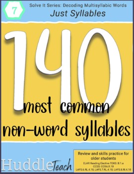 Preview of 140 Most Common (non-word) Syllables - Solve It! Series