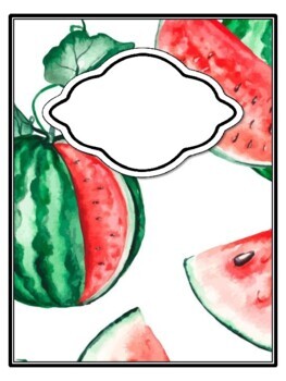 Preview of 1400+ Watercolor Watermelon themed Classroom Decor Pack Bundle, #30