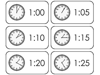 Preview of 144 Printable Deluxe How To Tell Time Flashcards. Elementary Math.