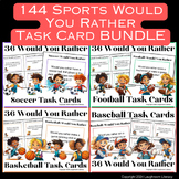 144 SPORTS "Would You Rather" Task Cards BUNDLE - Baseball