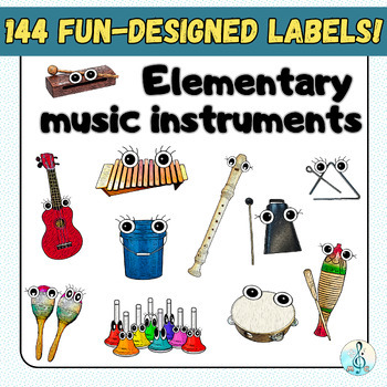 Preview of Music Room Instrument Labels & Cards for decor, games, centers & bulletin boards