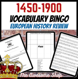 1450-1900 European Review Vocabulary BINGO *Fun* For Middl
