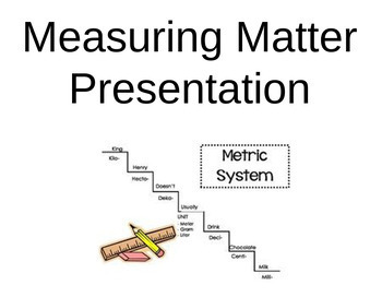 Preview of 15:1 Measuring Matter Unit