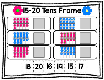 Preview of 15-20 Flower Tens Frame