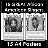 15 A4 Bulletin Board Posters - African American Legends - Singers