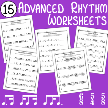 Preview of Advanced Rhythm Worksheets - Compound, Dotted, Complex
