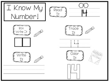 15 All About the Number 14 Tracing Worksheets and Activities. Preschool