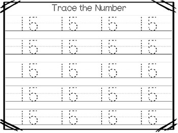 15 all about the number 15 tracing worksheets and