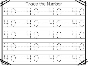 15 all about the number 40 tracing worksheets and activities preschool 1st grad