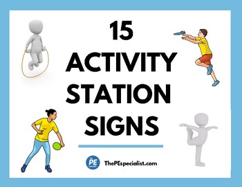 Preview of PE Resource - 15 Awesome Activity Stations, Great for Physical Education