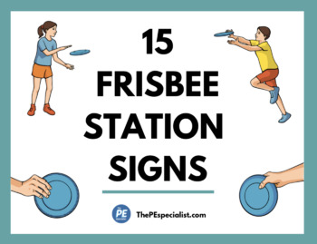Preview of 15+ Awesome Frisbee Throwing Station Signs | Printable Activity Signs |