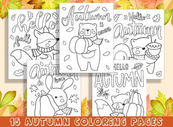 Preview of 15 Beautiful Autumn Coloring Pages for Preschool and Kindergarten Kids