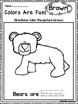 15 Brown Colors Are Fun Printable Worksheets. Preschool-KDG. Color