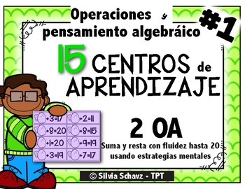 Preview of 15 Centros de matemáticas para practicar operaciones y pensamiento algebraico