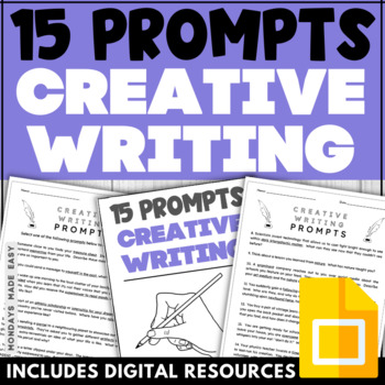 Distance Learning 50 Creative Writing Prompts with Digital Writing ...