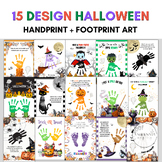 15 Design Halloween Handprint and Footprint Art, Printable