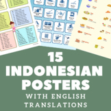 15 Beginner Indonesian Vocabulary Posters for Primary & Se