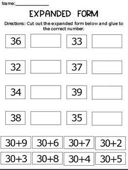 15 Expanded Form Place Value Worksheets. Kindergarten-1st grade | TPT