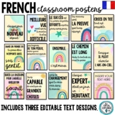 15 FRENCH Motivational posters Rainbow theme