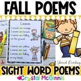 15 Fall Themed Sight Word Poems for Shared Reading- Poetry for Beginning Readers