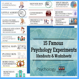 15 Famous Psychology Experiments - Handouts & Worksheets!