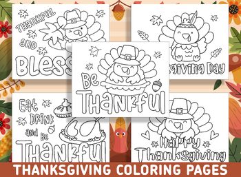 Preview of 15 Festive Thanksgiving Coloring Pages for Preschool and Kindergarten
