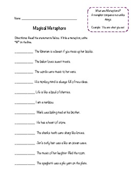 15 Figurative Language Practice Sheets Activities By Inspire Dream Create