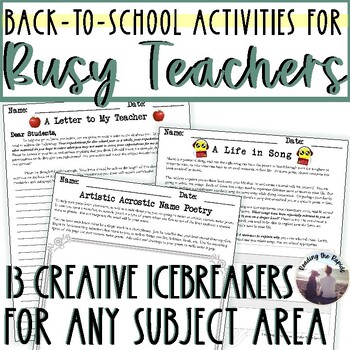 Preview of Back to School Icebreakers Beginning of the Year Get to Know You Activities BTS