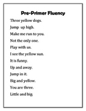 15 Fluency Passages Pre-Primer-Second, Non Sense, other