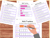 15 Fraction Bars Worksheets: Writing and Coloring Pages fo