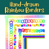 15 Hand-drawn Rainbow Borders | 8.5" x 11" | Transparent B