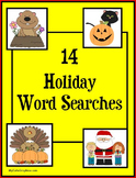 14 Holiday Word Searches - Primary & Intermediate Bundle