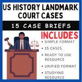 US History Landmark Court Cases: Case Briefs