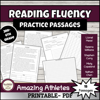 Preview of Third-Sixth Grade Differentiated Reading Fluency Passages: Athlete Biographies