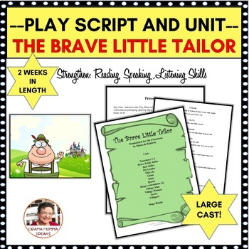 Preview of Grimms Fairy Tale One Act Play & Unit | The Brave Little Tailor With Large Cast!