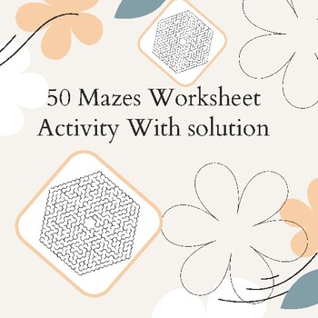 Preview of 15 Mazes Worksheet Activity  With solution