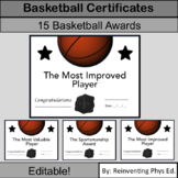 15 Middle School or High School Basketball Awards: Basketb