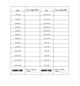 6 Minute Increment Chart