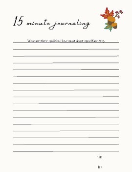 Preview of 15 Minute Mindful Journaling (fall theme)