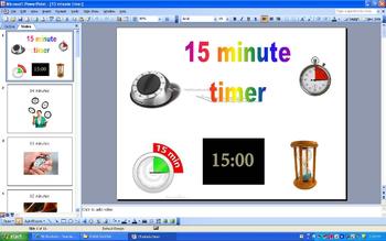Preview of 15 Minute Timer PowerPoint for Classroom Management