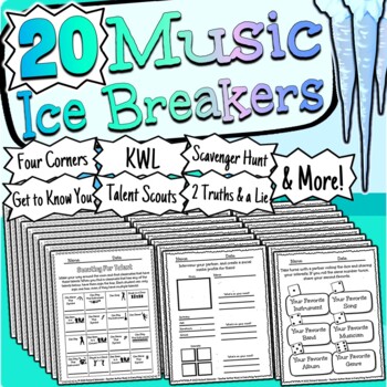 Preview of 20 Music Ice Breakers | Build Community in Your Classroom!