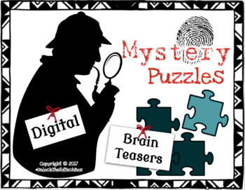 Preview of 15 Mystery Puzzles - Brain Teasers - STEM Project - Team Building - GT
