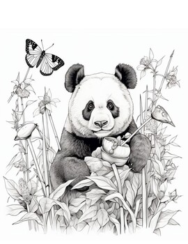 15 Panda Bear Coloring Pages for Kids, Adults, Homeschool by TheStuffPlace
